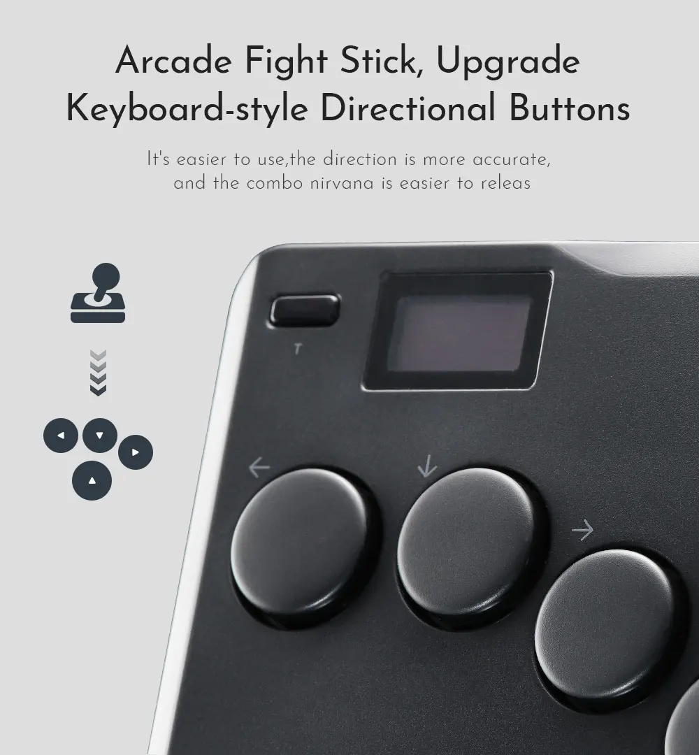 Haute42 Arcade Joystick Hitbox Leverless Controller Fight Sticks For PC / Ps4 /Switch Mini Hitbox Fighting Game Arcade Stick