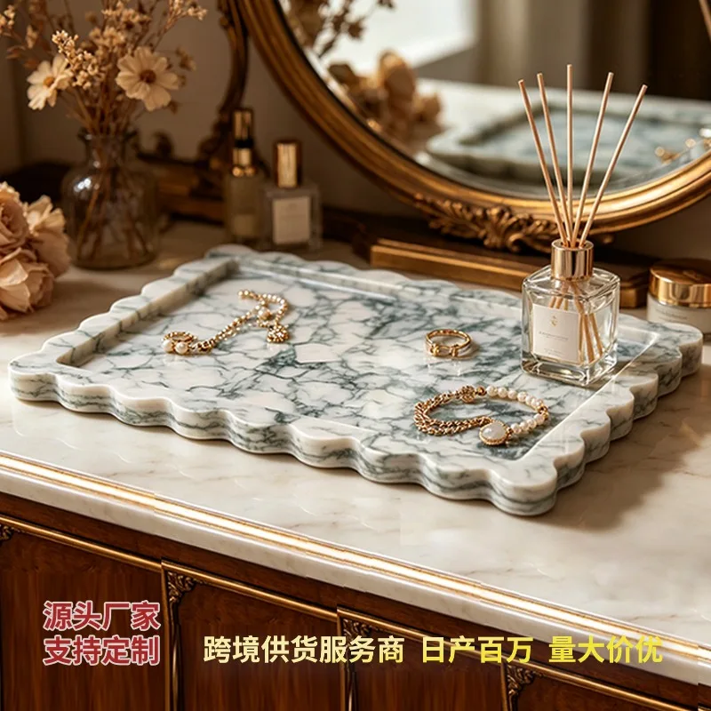 Marble Luxury Trays Entrance Vanity Liquid Bottle Wholesale Storage Trays Organization Durable Home Decor Tabletts ZY40TP