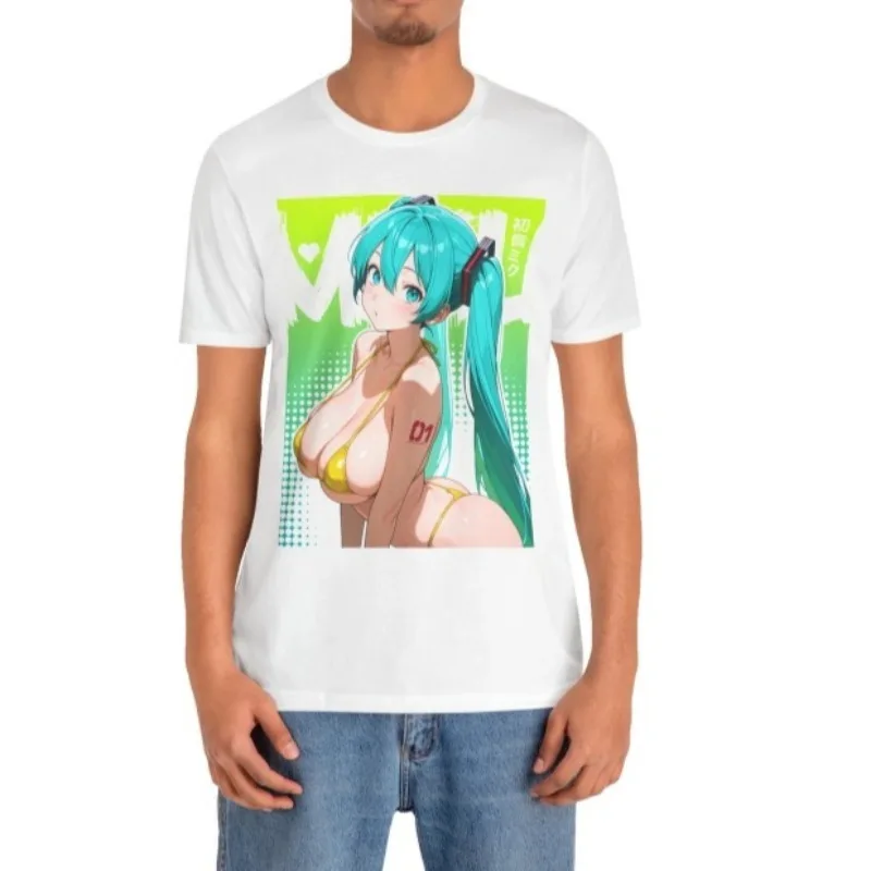 

Рубашка аниме Miku Waifu 2025 года Overlord Albedo Waifu Senpai Манга Графическая футболка Манга Сексуальная горячая футболка