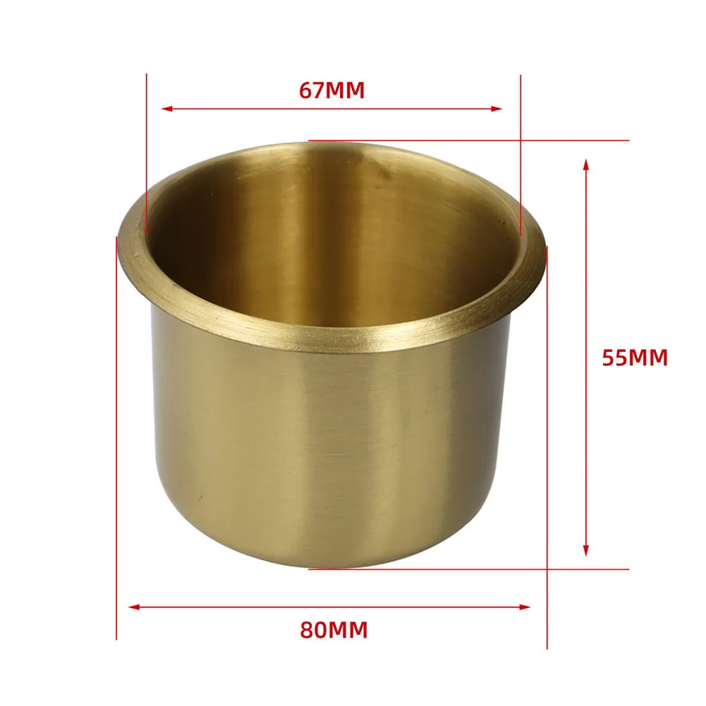 For RVs Yacht Embedded Cup Holder Copper-plated Metal Cup Tray For Efficient Use Of Space Modification Accessories