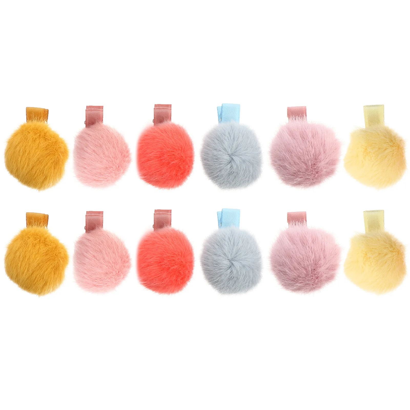 

12Pcs Ball Pompom Hair Clips Soft Colorful Pom Ball Hairpins for Toddlers Kids Hair Accessories Decoration Pom Clips