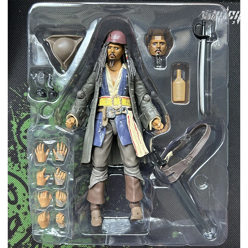 SHF 15CM Pirates of the Caribbean Captain Jack Action Figuats Anime Collectable Anime Collectable Model Toys