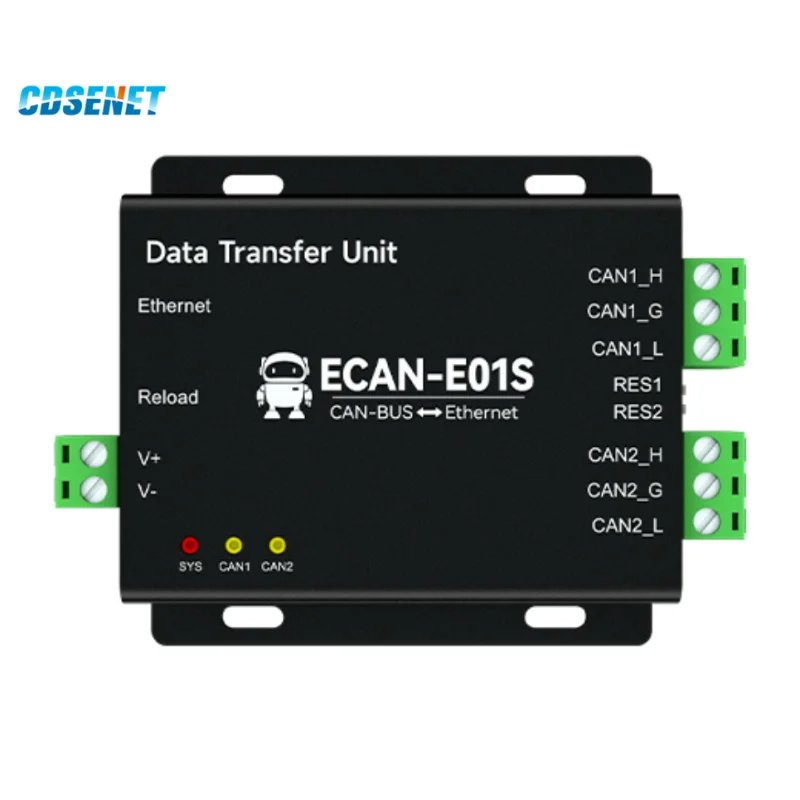 CAN To Ethernet Protocol Converter CDSENET ECAN-E01S CAN 2.0 Relay 2 Way CAN BUS TCP UDP 8-28V RJ45 Heartbeat Registration