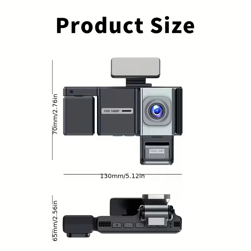 Four-Channel Dash Cam with Night Vision, 1080P Full HD, Wide-Angle Lens, Compatible with Any Vehicle Model