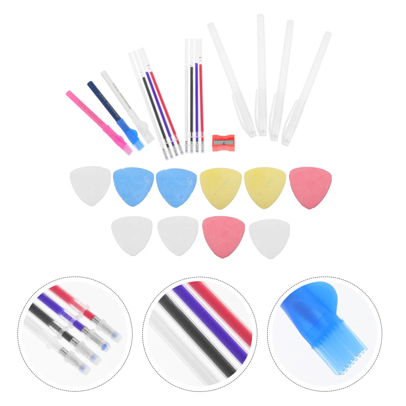 

1 set Sewing Fabric Fabric Chalk Pencil Chalk Transparent High Temp Disappearing Tailor Sewing Mark Pencil Tools Set