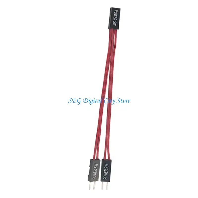 

U75B Desktop Computer Power Switches Button Power Cable Splitter for Home Office