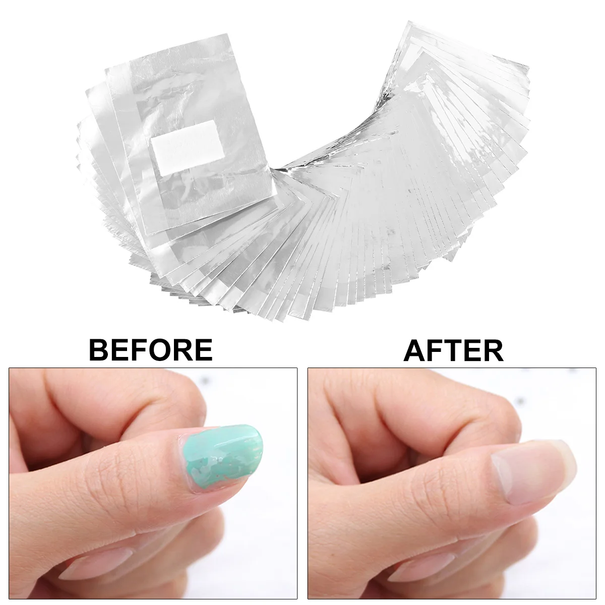 500 pièces sac feuille d'aluminium Nail Art tremper le vernis à ongles enlèvement enveloppes serviette Gel dissolvant outil de manucure pour enlever les ongles Polis