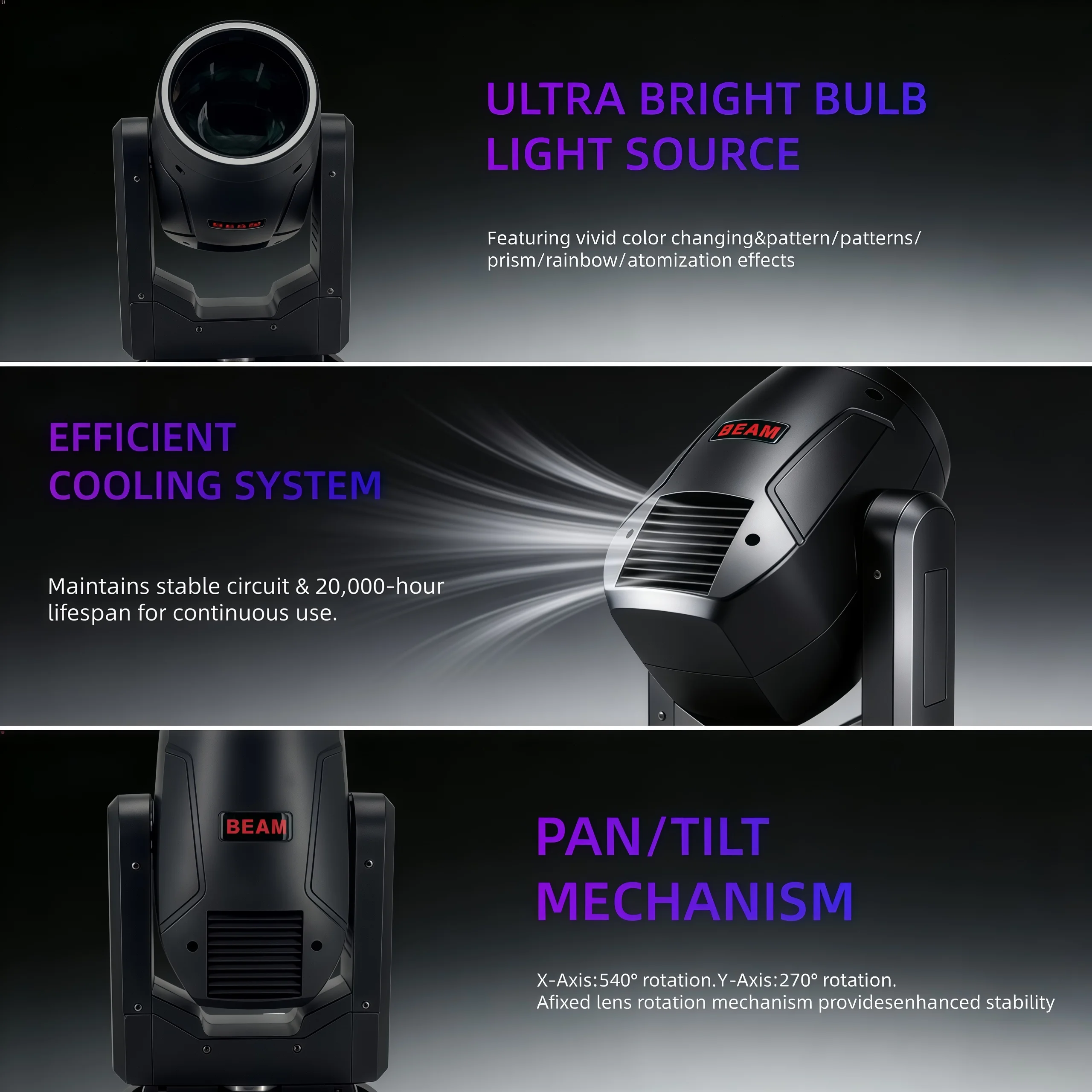 295W 14R Beam Moving Head RGBW DMX512 Stage Lights DMX Controlled Sound Activated Play DJ Light For Wedding Party Music Concert