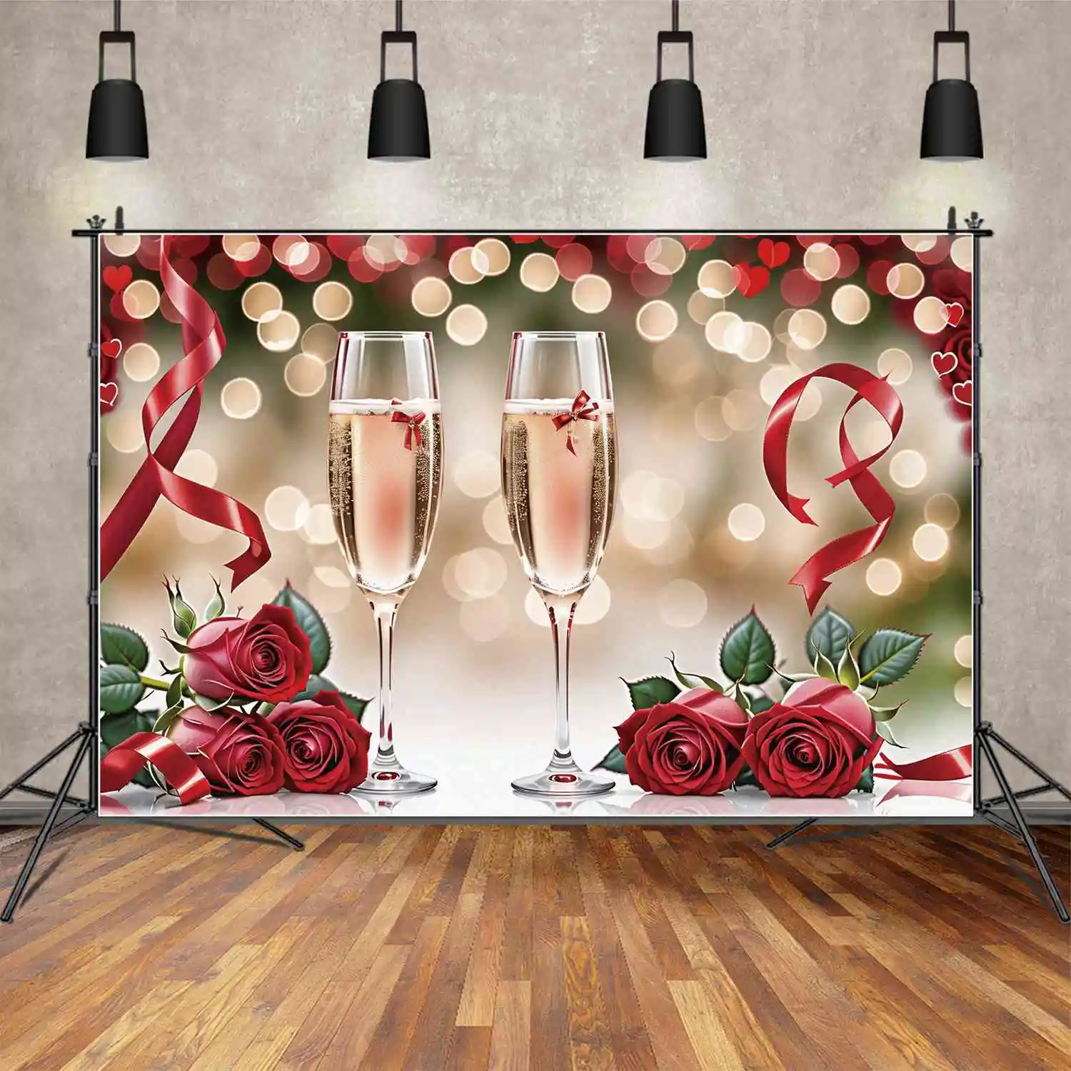MOON.QG Backdrop Happy Valentine's Day Banner February 14 Background Women Birthday Wedding Anniversary Studio Photography Props
