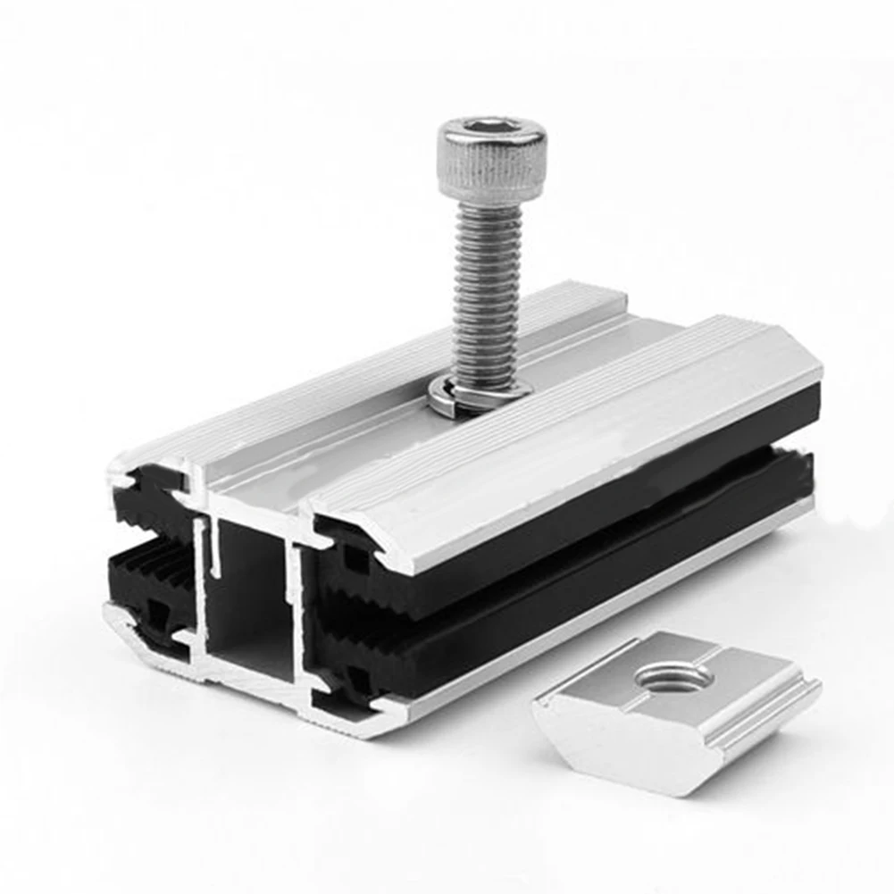 1/4pcs Solar Panel Thin Film Clamp Mounting Bracket Aluminum Clamp Clamp Fixing Solar Panel Thin Film Middle Clamps