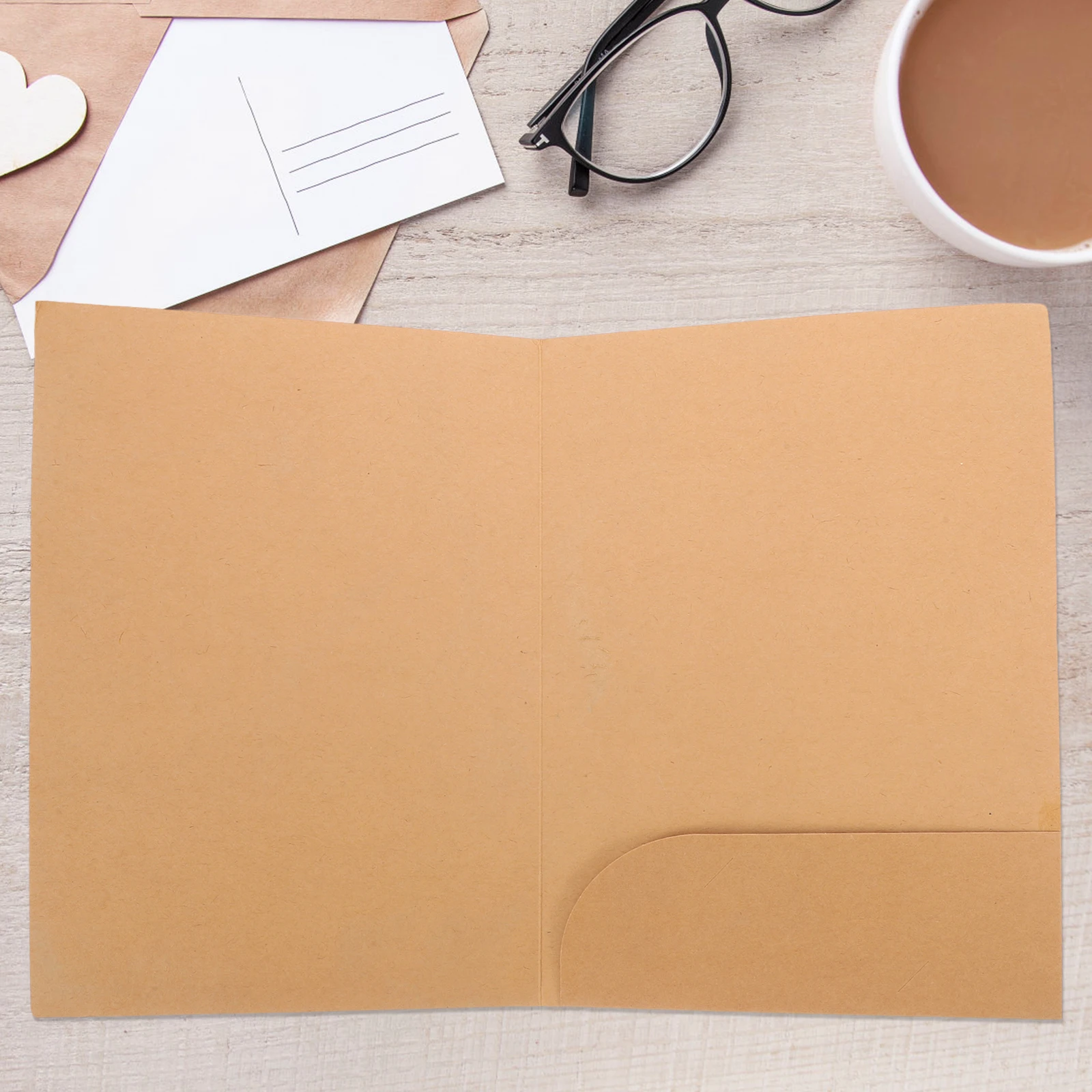 

10Pcs Kraft Paper Document Folder Single Pocket Office School File Organizer Travel Folder Paper Organizer Expandable