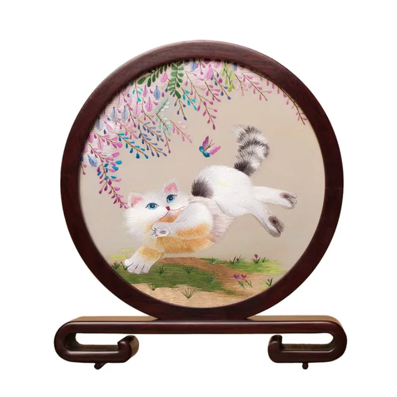 

Suzhou embroidery double-sided embroidery table creative desktop ornament Chinese classical table screen Chinese style gift