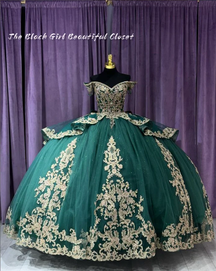 Vintage Green Luxury Princess Party Dresses New Diamonds Applique Tassel Prom Dresses Sheath Bow Tie Quinceanera Dresses