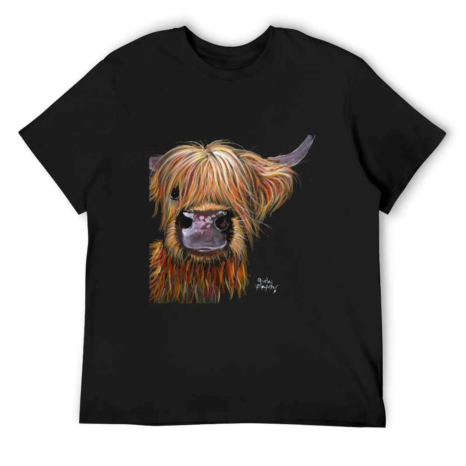 

SCOTTISH HAIRY HIGHLAND COW 'HENRY' By Shirley MacArthur T-Shirt T-shirts oversize vintage anime shirt quick drying mens clothes