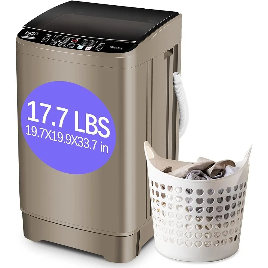 

Полностью автоматическая стиральная машина со сливным насосом, компактная стиральная машина 17,7 фунтов, 10, программа стирки, 8, уровень воды, идеально подходит для квартиры, общежития R