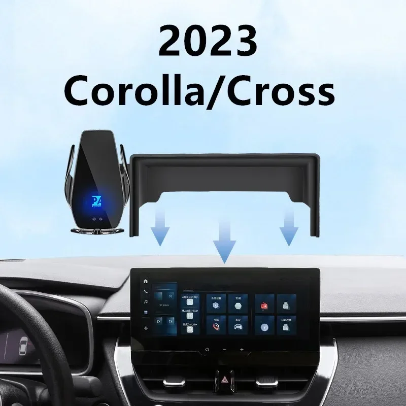 

2023 For Toyota Corolla Cross Car Screen Phone Holder Wireless Charger Navigation Modification Interior 10.25 Inch Size