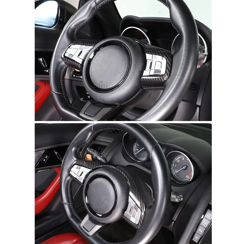 Car Steering Wheel Frame Cover Trim Sticker Parts Accessories For Jaguar F-TYPE 2013-2023