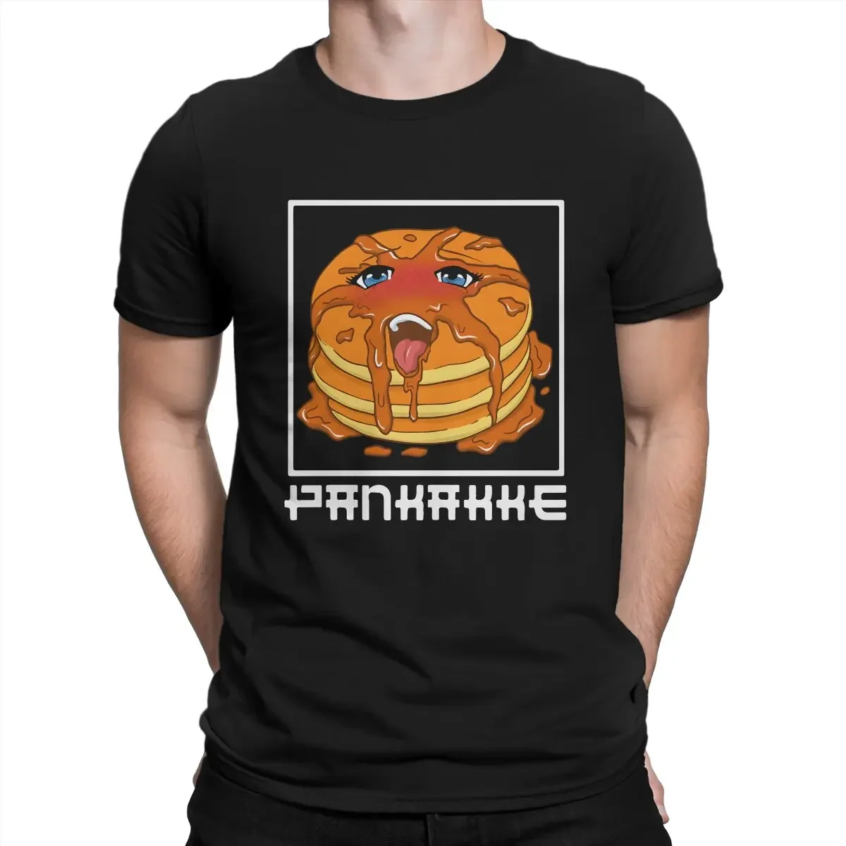 Men's Pankakke T Shirt Japanese Pancake Cotton Clothing Funny Short Sleeve Crew Neck Tees Summer T-Shirts