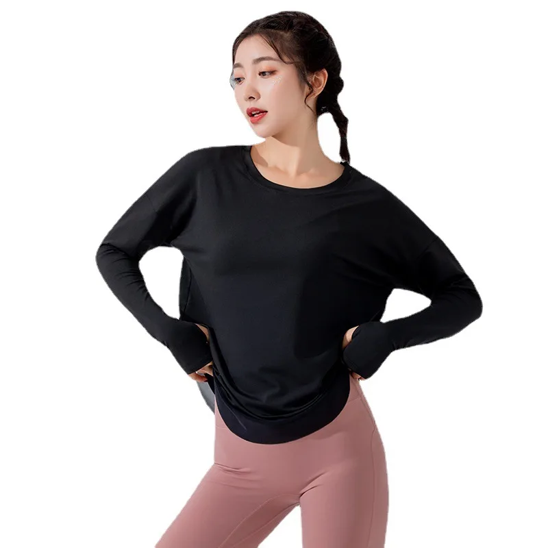 

Mermaid Curve New Sports Loose Long-sleeved Top Women's Quick-drying Spinning Yarn T-shirt Running Blouse Fitness Yoga Clothes