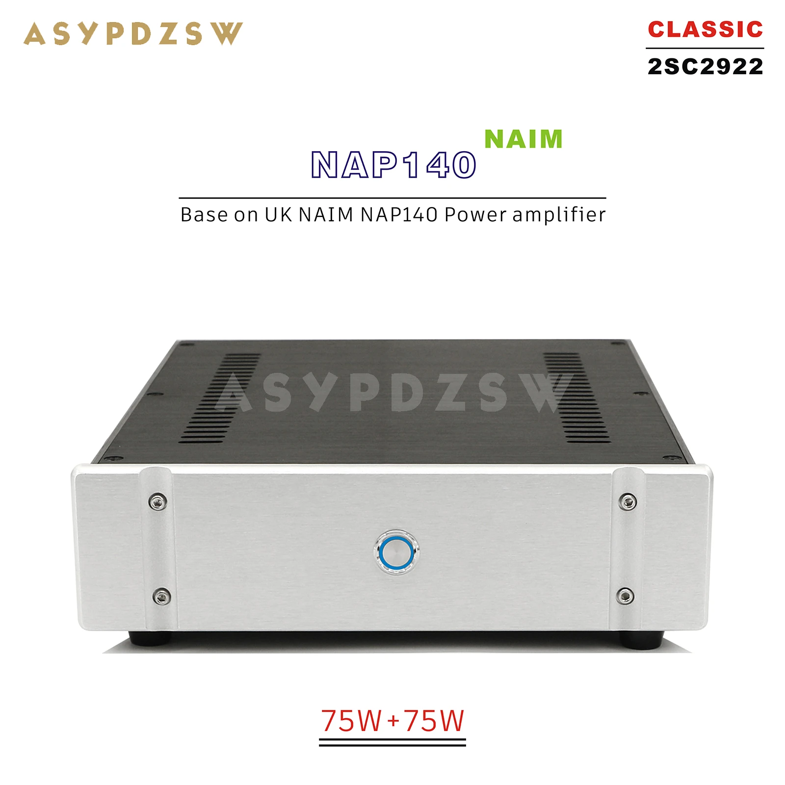 Classic 2SC2922 NAP-140 Class AB Power amplifier Base on UK NAIM NAP140 Amplifier 75W+75W