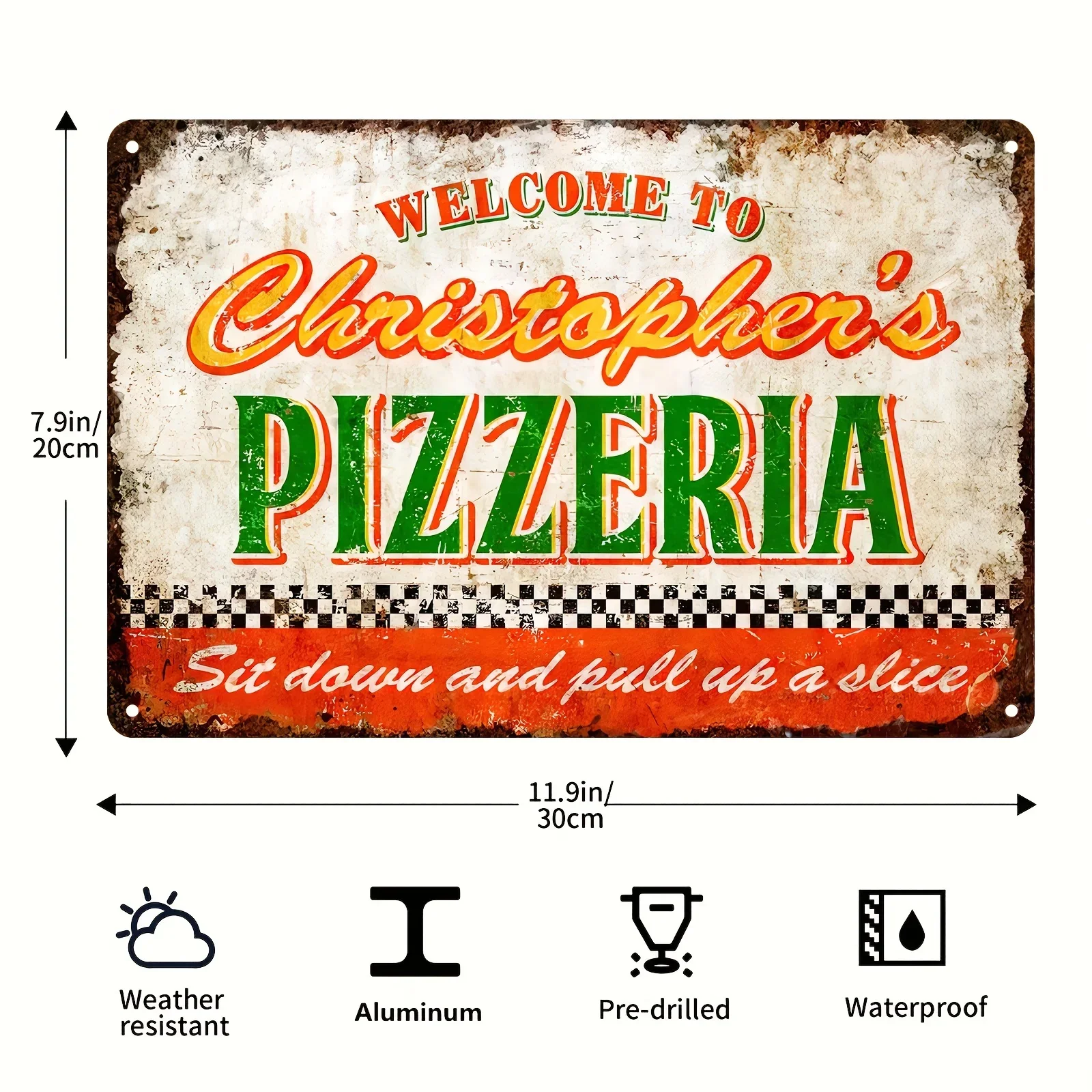 Vintage Art Pizza Metal Tin Sign,Shop Kitchen Ideal Gift For Dining Car Canteen Restaurant People who like good food Wall Decor