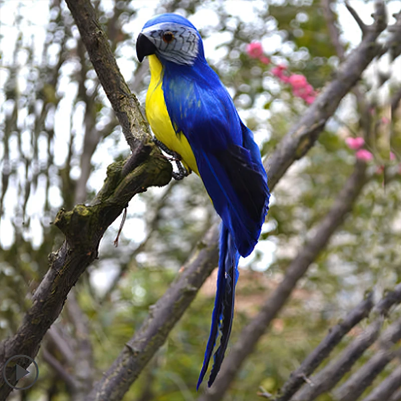 25/35cm Simulation Parrot Creative Handmade Foam Feather Macaw Lawn Figurine Ornament Fake Animal Bird Garden Prop Decoration