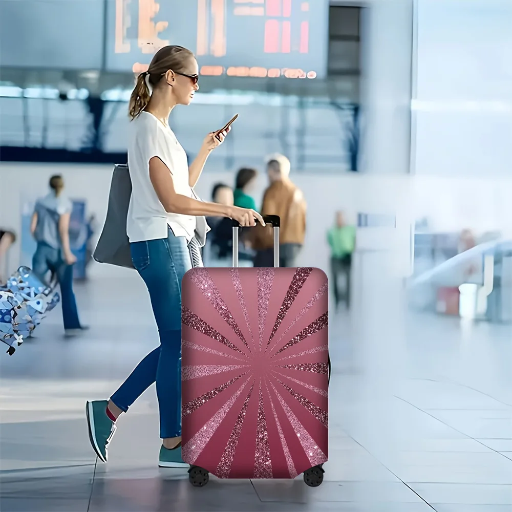 

1PC Pink Abstract Print Luggage Cover for luggage sizes 18-32 inches; dust and elastic travel accessories to effectively prot