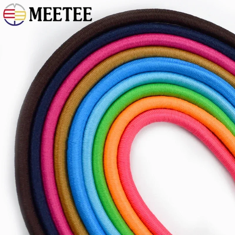 2-10M 4.5-5mm Color Elastic Rope For Pant Belt Round Stretch Rubber Band Headwear Decoration Spring Cord DIY Sewing Accessories