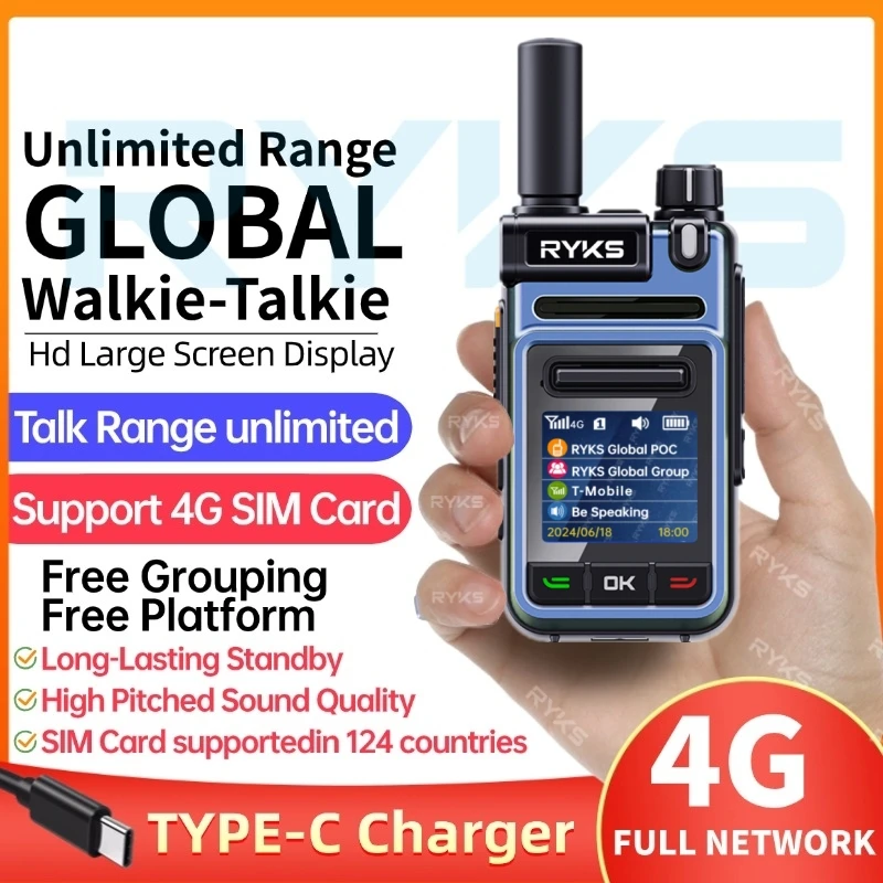 4G full band two way radio MINI Sim card global-intercom phone outdoor Ham walkie talkie long range 5000km pair