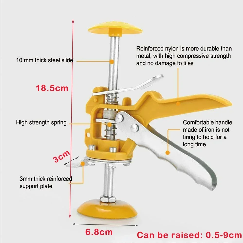 Imagem -02 - Altura Ajustar Wall Tile Regulator Elevando Construção Locator Telha Nivelamento Sistema de Fixação 16 Pcs