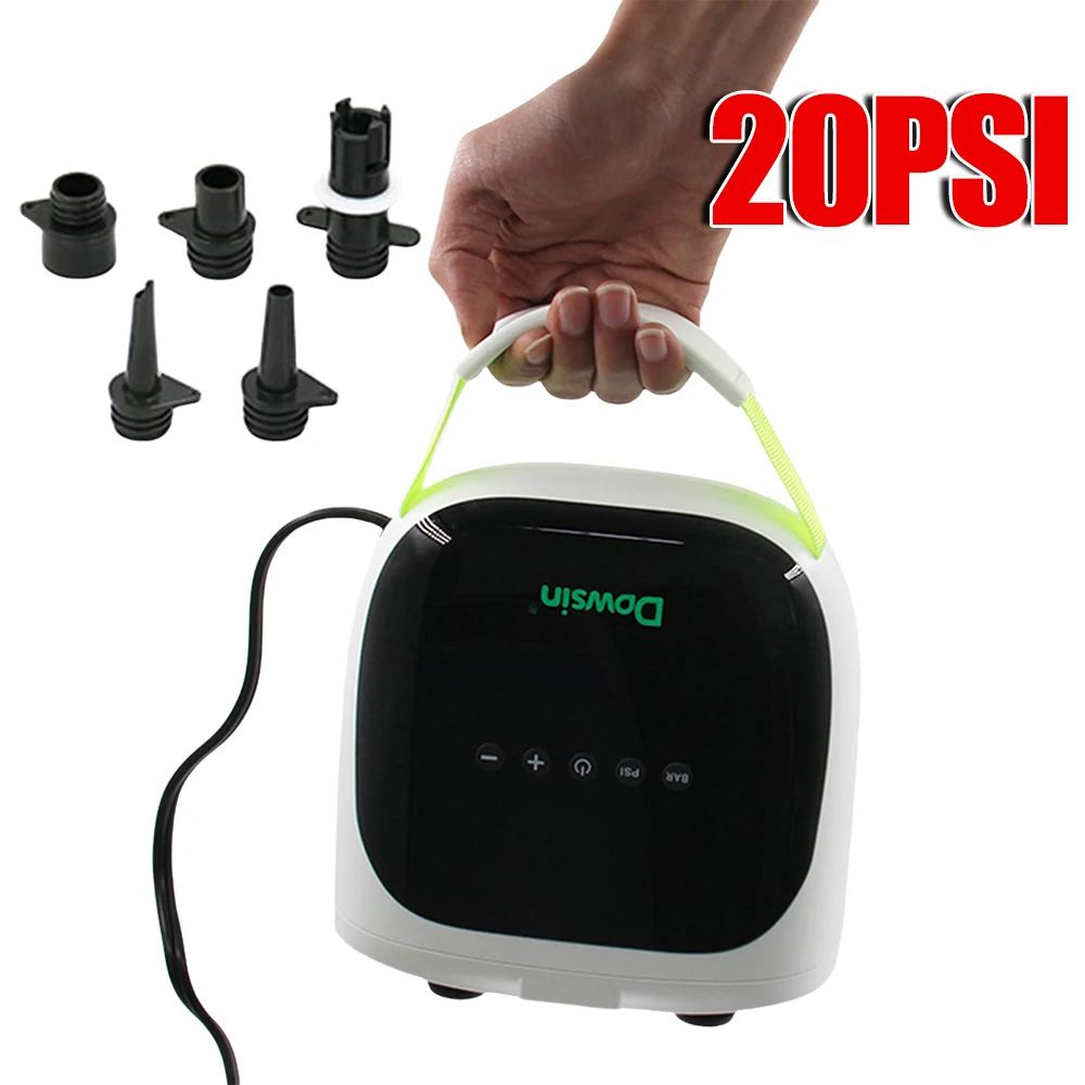 

20PSI Sup Pump Rechargeable 20PSI Electric Inflatable Deflatable Air Inflator with 6 Nozzles for Surfing Paddle Board Boat Kayak