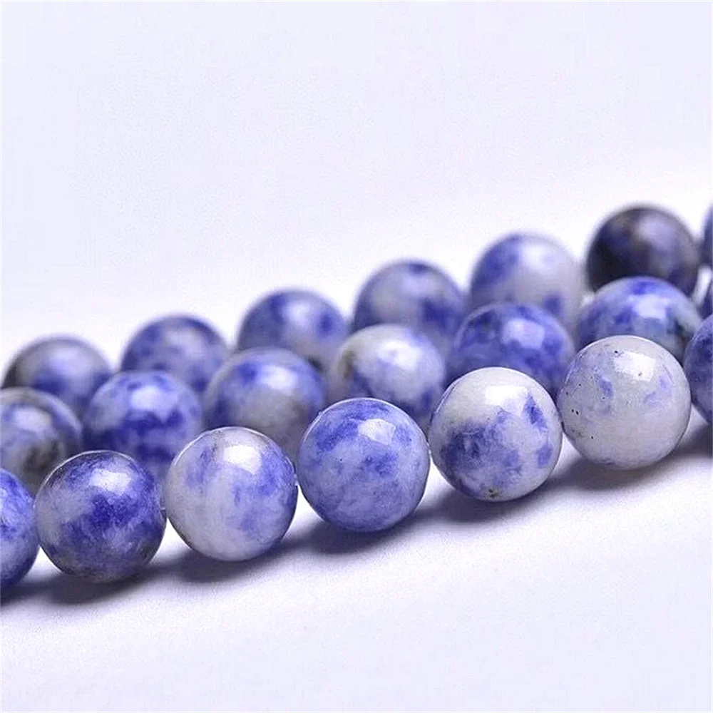 Natural Stone 4-12mm Vein Sodalite Blue Dot Beads for Jewelry Making DIY Necklace Bracelet Women Healing Beading Accessories