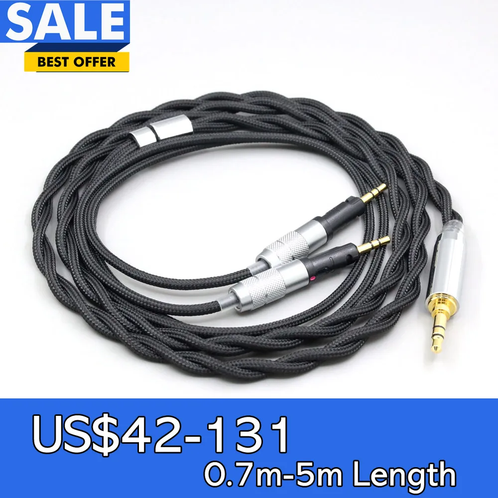 

Nylon 99% Pure Silver Palladium Graphene Gold Shield Cable For Audio-Technica ATH-R70X headphone 2 core LN008314