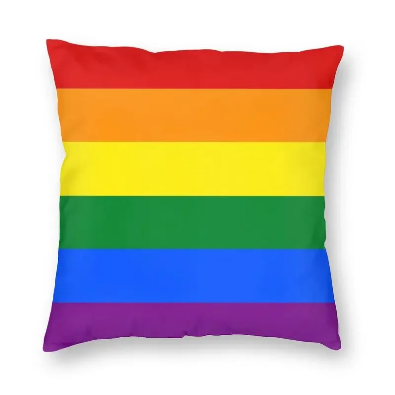 Nordic Gay Pride LGBT Rainbow Flag Sofa Cushion Cover Soft LGBTQ Lesbian Throw Pillow Case For Living Room Home Decoration