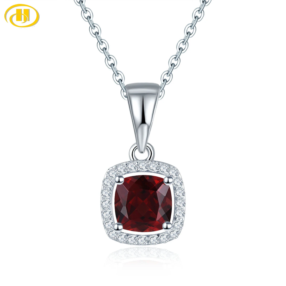 Stock Clearance Natural Mozambique Garnet Pendant Solid 925 Silver Pendant Classic Style Fine jewelry for Engagement Gift