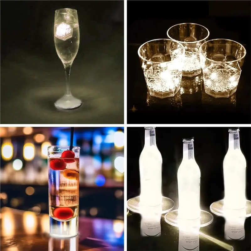 ABYN-Light Up Bar Coaster, RGB LED For Drink Stickers 25Pcs For Drinks, Liquor Bottle Lights view 5