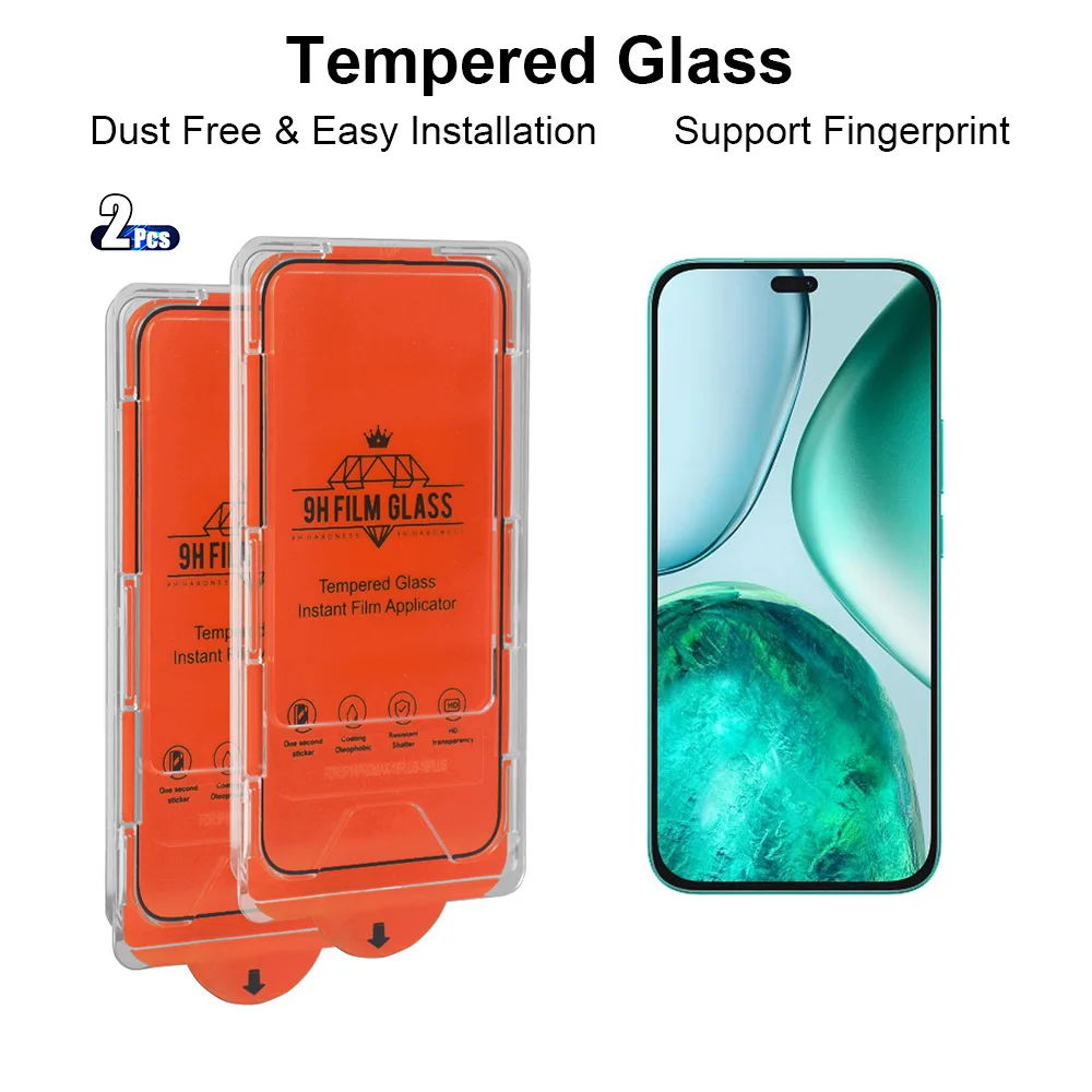 

2pcs HD Tempered Glass for Honor x7d x7c x8c x8b X5 X5b Plus X5 X5b+ X5+ X50i Plus X50i+ Screen Protector Dust-free Easy Install