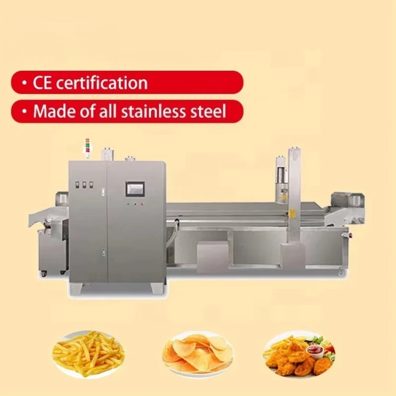Industrial Continuous Fry Machine for Falafel Broasted Chicken French Fries Chips with Conveyor Deep Fryer Custom