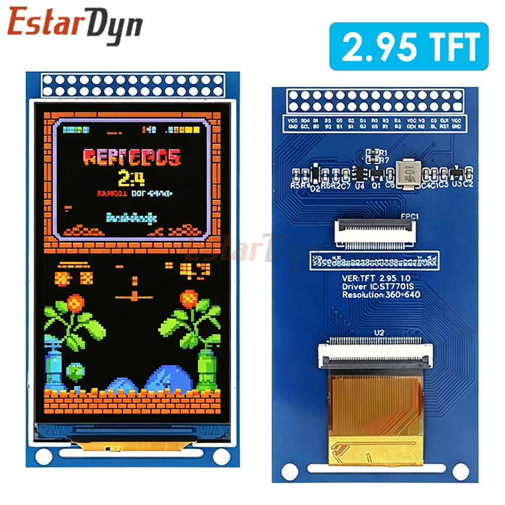 Estardyn 2.95'' 360x640 ST7701 TFT LCD, SPI+RGB Dual Interface 3.3-5V for Arduino Raspberry Pi