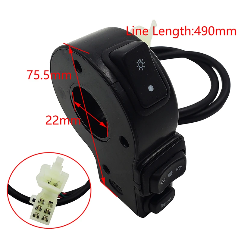 

3In1 Motorcycle Switch Electric Bike Scooter ATV Quad Light Turn Signal Horn ON/OFF Button For 22mm Motorbike Combination Switch