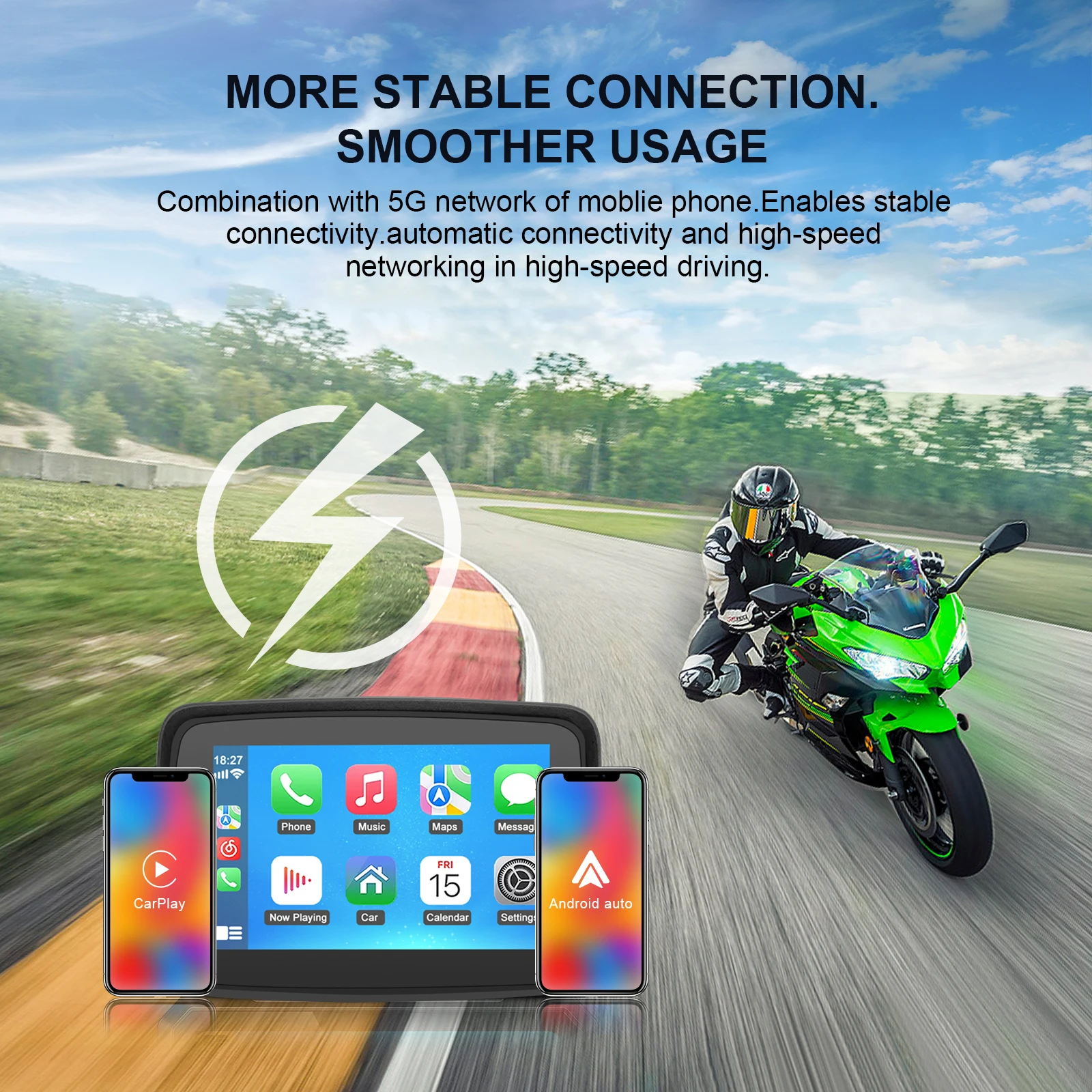 

Portable Motorcycle Navigator 5 Inch Ip67 Waterproof Motorcycle Screen Support Dual Bluetooth Wireless Carplay Android Auto