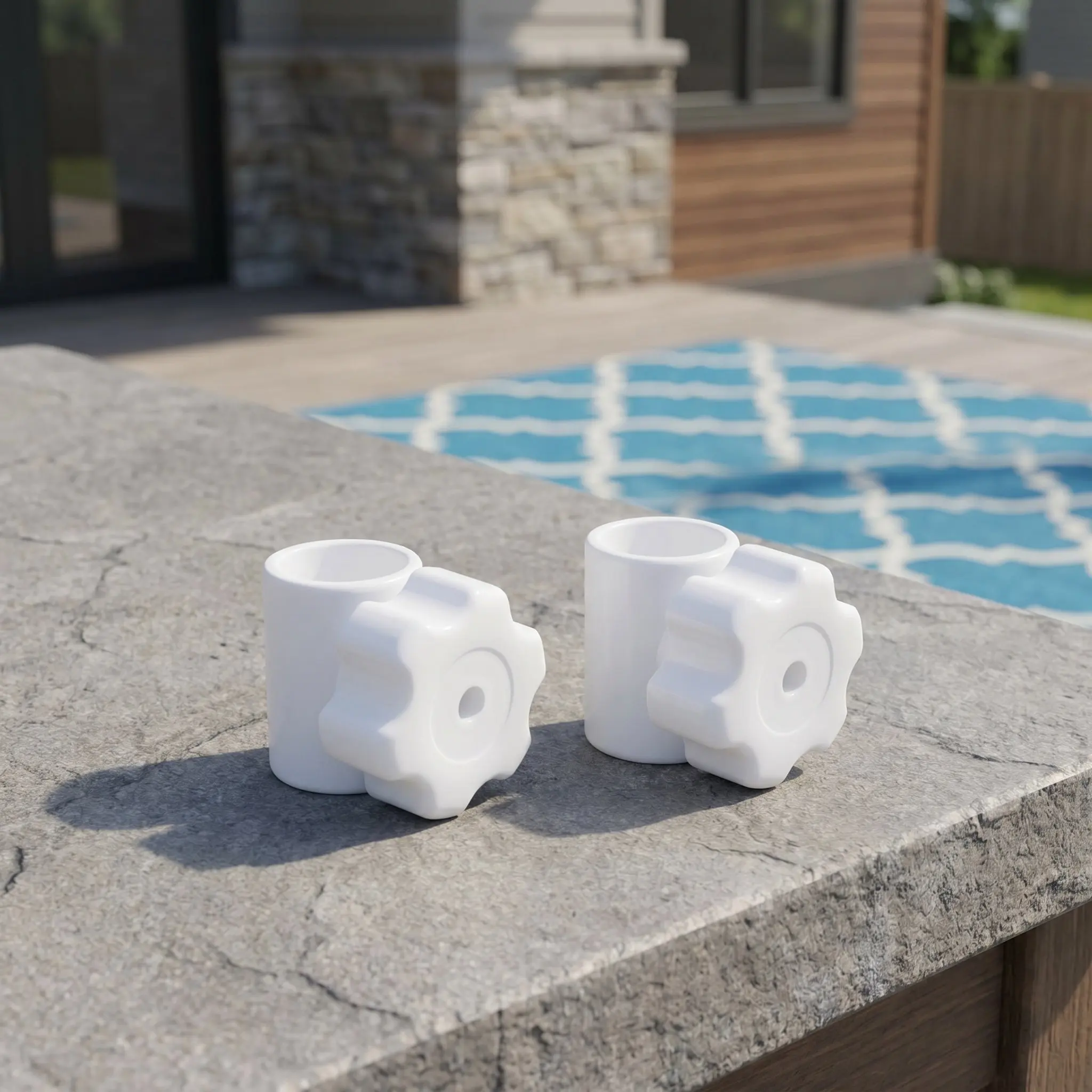 2Pcs Umbrella Pole Connector White Patio Umbrella Replacement Sleeves Outdoor Repair Parts Parasol Accessories