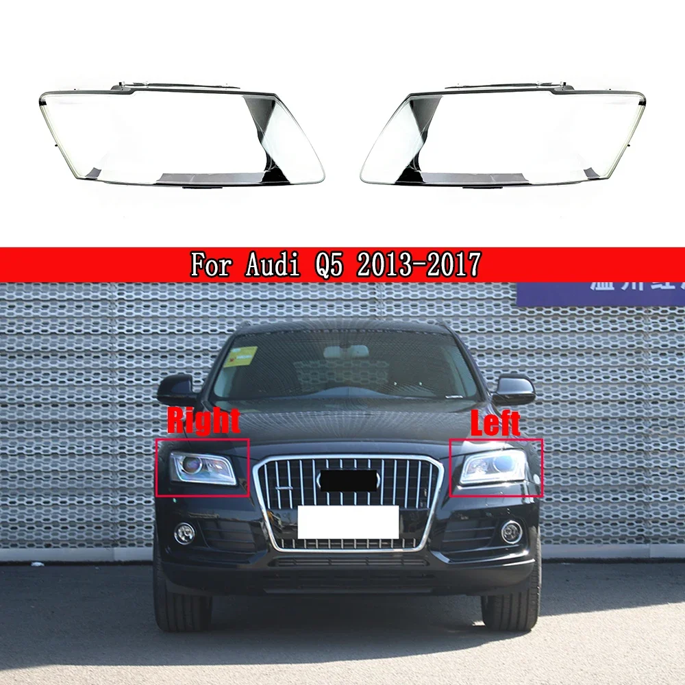 

Передняя автомобильная прозрачная крышка для лампы, чехол для автомобильной лампы для Audi Q5 2013 ~ 2017, стеклянная линза, автомобильная передняя крышка для фар, колпачки для светильников