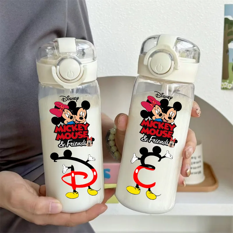 رسالة A-Z 400 مللي/600 مللي زجاجة مياه الشرب للأطفال ميكي ماوس كوب ماء بلاستيكي شفاف ميني ماوس أنيمي هدايا العيد #2