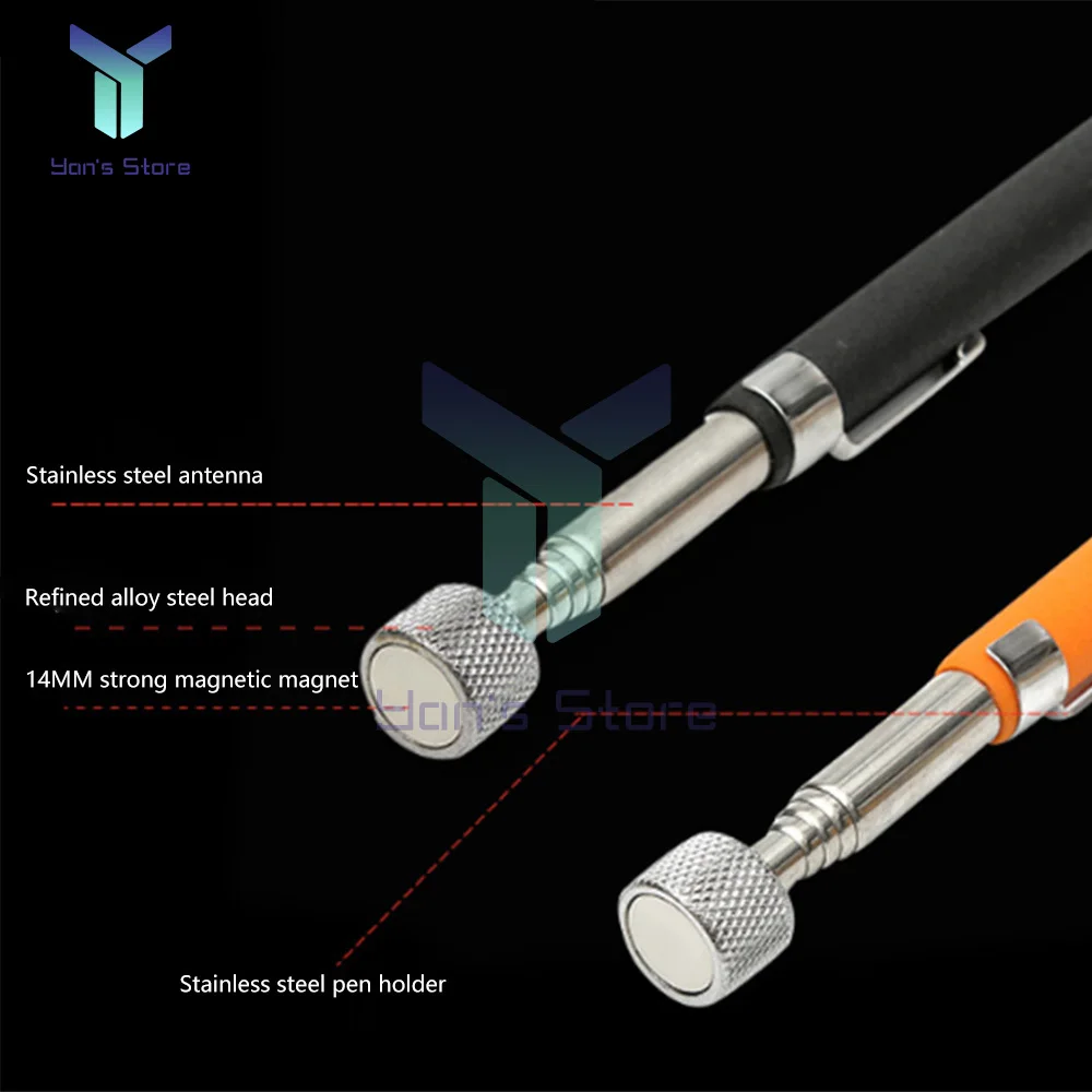 Mini Portable Telescopic Magnetic Metal Magnet Pen Light Torch Magnet Stick Part Pickup Tool Capacity for Picking Up Nut Bolt