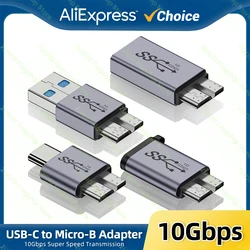 USB A/C to Micro B 3.0 Adapter 10Gbps Super Speed Data Sync Converter For Macbook Pro Samsung HDD SSD Type C to Micro B Adapter