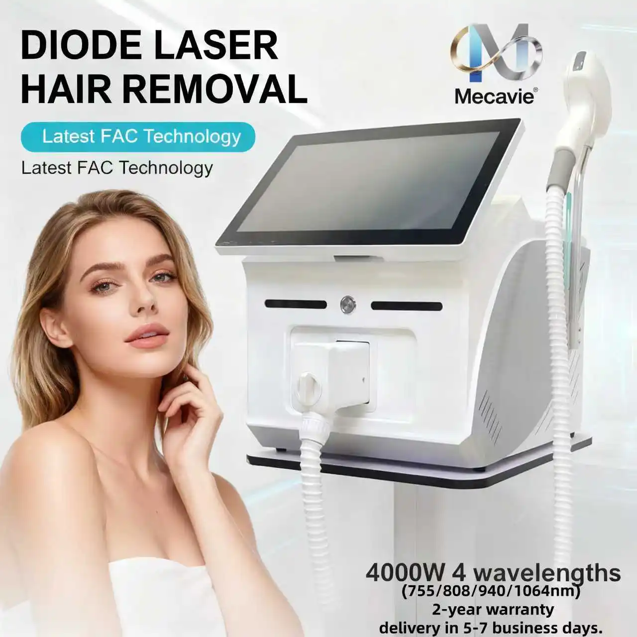

2025diode laser755 808 940 1064NM multi wavelengths hair removal machine cooling head painless laser EpilaTor face body hair rem