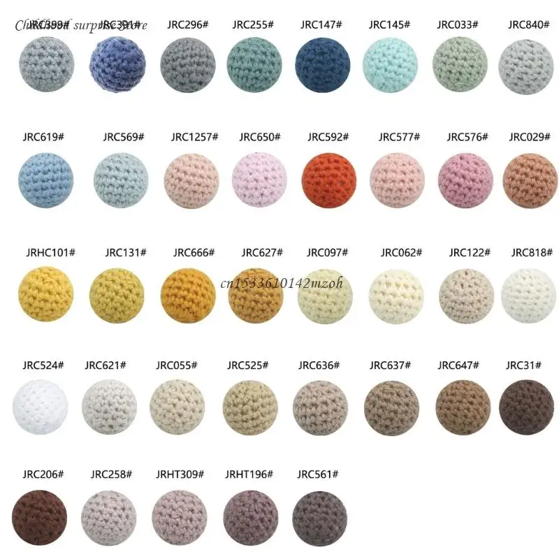 5Pieces Crochet Beads 36 Color 16mm Craft Beads for Pacifier Clip Pendants Dropship