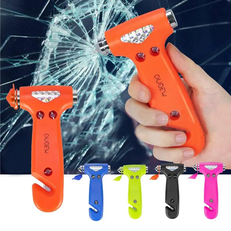 

Car Window Breaker Tungsten Steel Tip 2 In 1 Seat Belt Cutter Auto Emergency Glass Window Breaker Life-Saving Car Safety Hammer