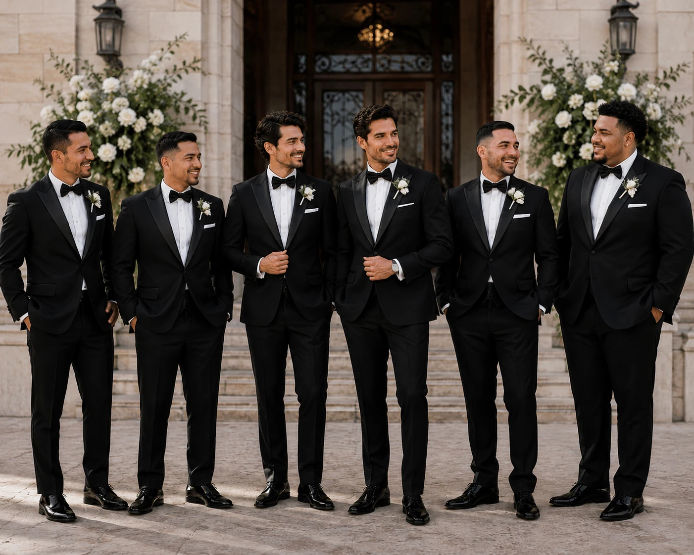 Immagine 4: Abito da Uomo 2 Pezzi Nero Slim Fit, Set Abito Business Casual, Abito da Sposo per Matrimonio, Abito Formale per Banchetti, Smoking Nero da Ufficio e Festa